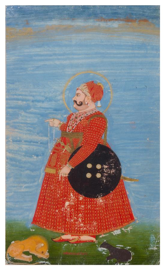 Appraisal: Sale Lot An Indian Gouache Painting depicting a male figure