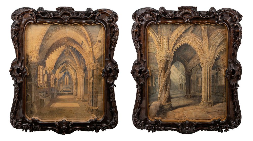 Appraisal: A Pair of Rococo Style Carved Walnut Frames A Pair