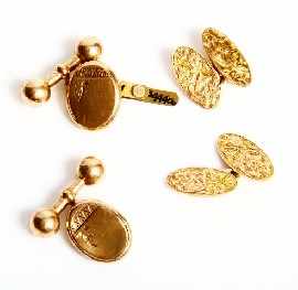 Appraisal: Two pairs of ct gold cufflinks gms