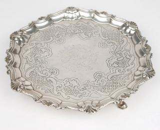 Appraisal: A George II sterling silver footed salver London with maker's