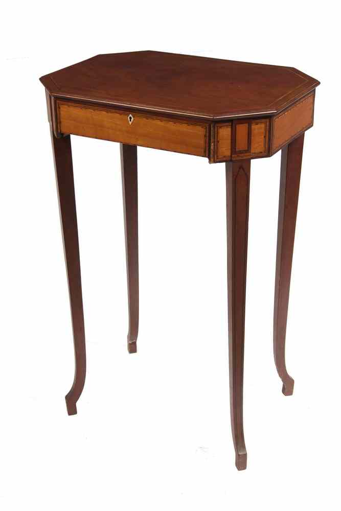 Appraisal: HEPPLEWHITE SEWING STAND - Hepplewhite Period Mahogany Sewing Stand with