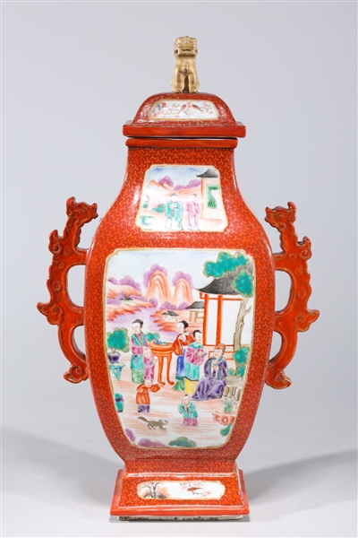 Appraisal: Chinese famille rose enameled porcelain export style vase with molded