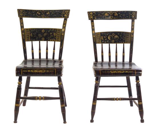 Appraisal: Sale Lot Two Hitchcock Style Side Chairs each with a