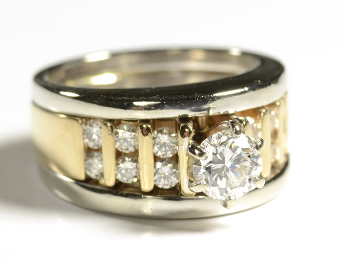 Appraisal: DIAMOND AND FOURTEEN KARAT GOLD RING The ring appears as