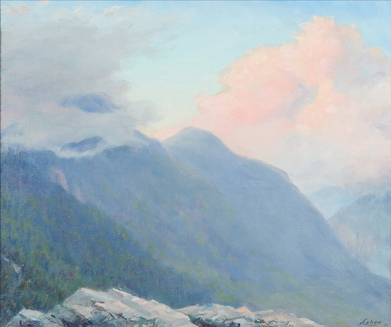 Appraisal: ARNOLD WARBURTON LAHEE American - MOUNTAIN VIEW WITH MORNING CLOUDS