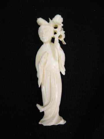 Appraisal: Carved Ivory Figurine of a goddess '' excellent