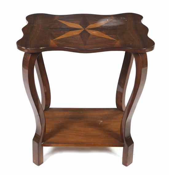 Appraisal: An Art Deco Style Rosewood and Parquetry Occasional Table the