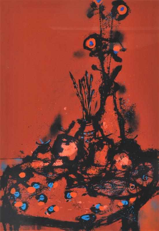 Appraisal: Robert Grieve - Autumn Still Life screenprint x cm