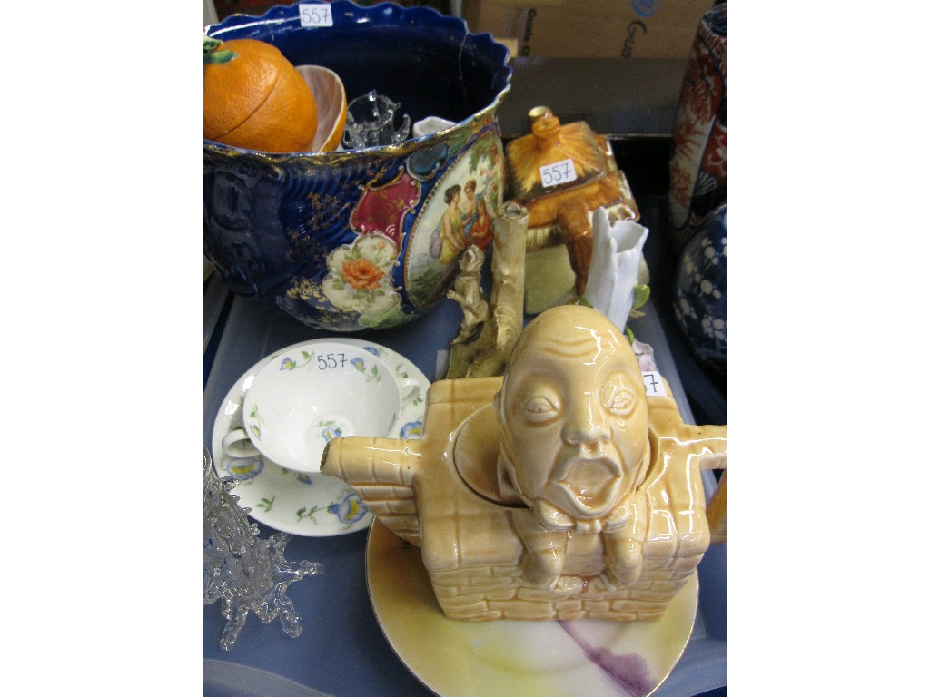 Appraisal: Tray lot of assorted ceramics comprising Cottage Ware teapot Doulton