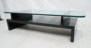 Appraisal: Tommi Parzinger Coffee Cocktail Table Decorator Modernist Ebonized Base Cocktail