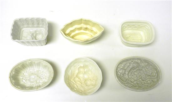 Appraisal: White Ironstone china molds six pieces oval grapes rectangular with