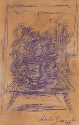 Appraisal: Alberto Giacometti Swiss French - Interieur Colored pencil on paper