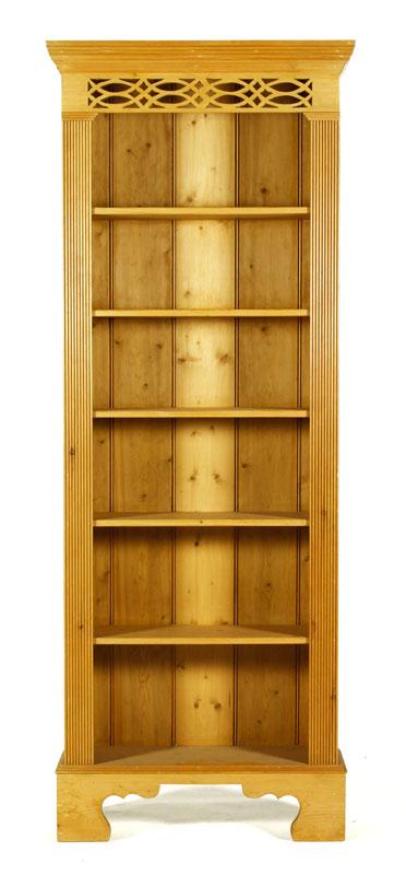 Appraisal: - Country Pine Bookshelf Country bookcase pine with crown top