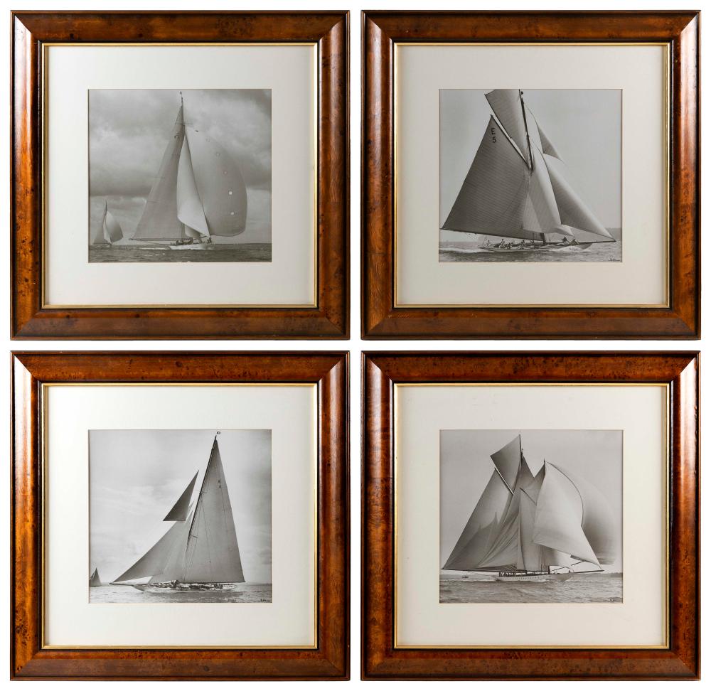 Appraisal: SET OF FOUR IMPERIAL BLACK AND WHITE YACHTING PHOTOS BY