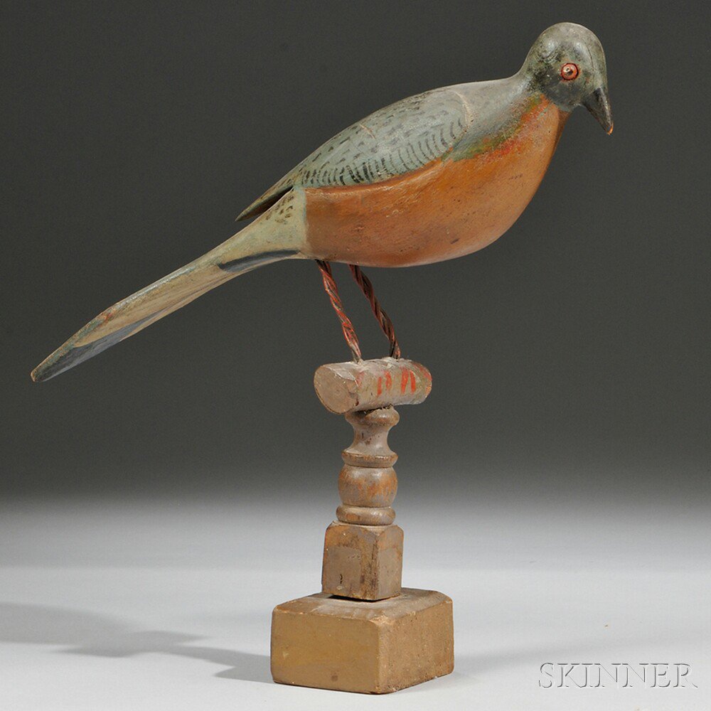 Appraisal: Carved and Painted Passenger Pigeon Figure America early th century