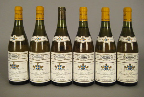 Appraisal: Six ml bottles to include five Bienvenues Batard Montrachet Domaine