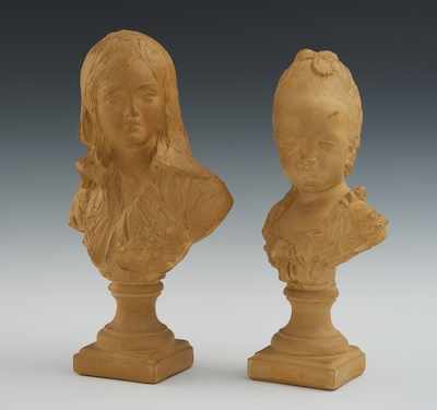 Appraisal: A Pair of Plaster Portrait Busts th Century Style Modern