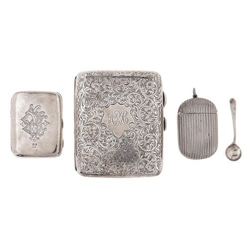 Appraisal: A George V silver cigarette case foliate engraved mm by