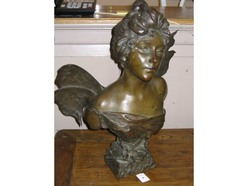 Appraisal: AFTER EMMANUEL VILLANIS FRENCH - FARFALLA cast bronze figure signed