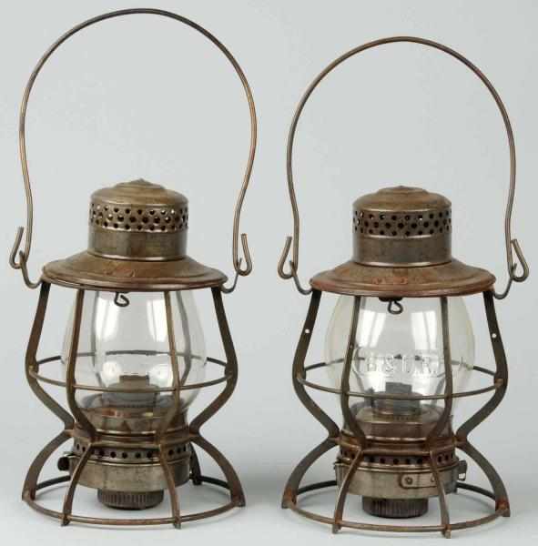 Appraisal: Lot of Early Railroad Lanterns Description Includes one stamped Pennsylvania