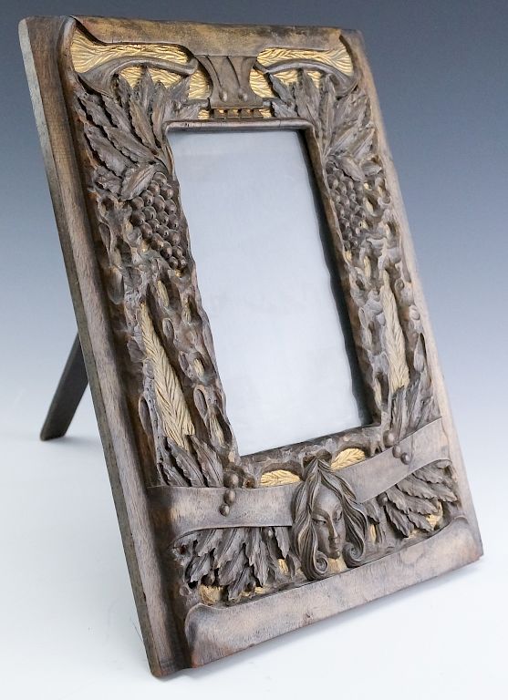 Appraisal: Old Italian Art Nouveau Deep Relief Picture Frame Antique Italian