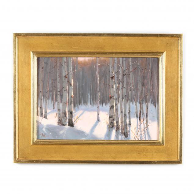 Appraisal: A CONTEMPORARY AMERICAN SOUTHWEST LANDSCAPE PAINTING OF BIRCHES IN SNOW