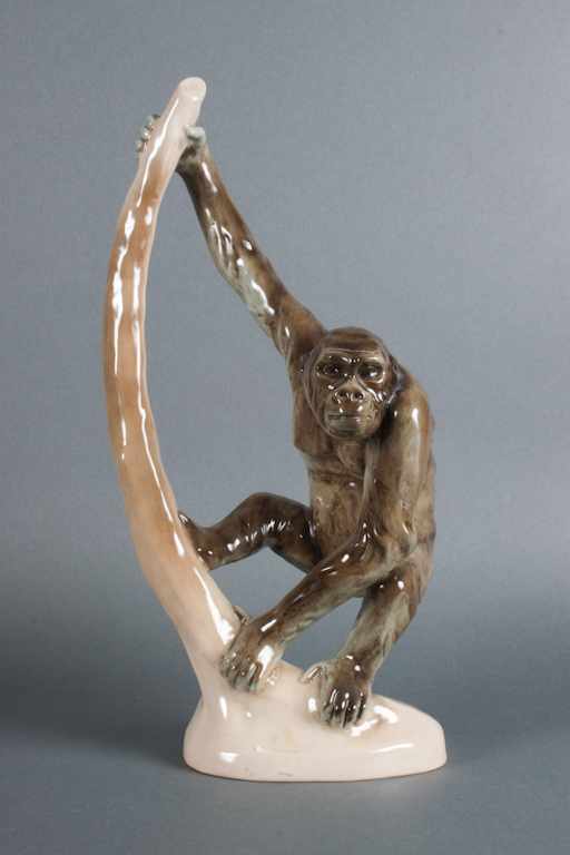 Appraisal: Royal Dux porcelain figure of a gorilla Estimate - Large