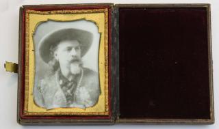 Appraisal: Buffalo Bill Cody plate photo on milk glass In case