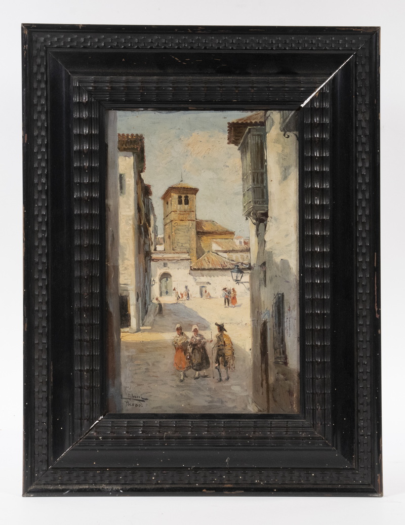 Appraisal: TH C PAINTING OF TOLEDO SPAIN Tourist Grade View of