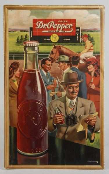 Appraisal: Dr Pepper Vertical Poster Description s Features scene at racetrack