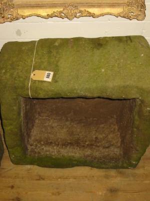 Appraisal: A YORKSHIRE STONE TROUGH of rough hewn oblong form x