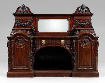 Appraisal: Finely crafted revival sideboard highly figured mahogany with fine applied