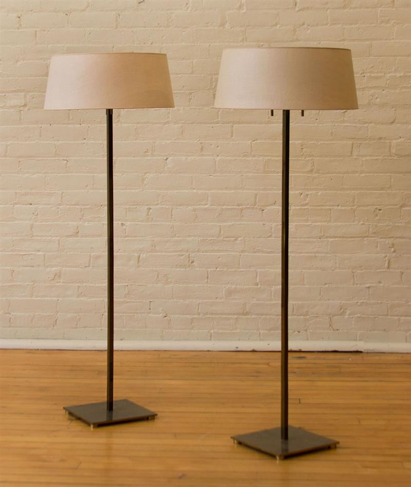 Appraisal: PAIR OF MODERN BRASS FLOOR LAMPS x x in Property