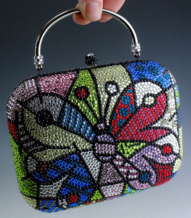 Appraisal: BRITTO Pop Art Swarovski Crystal Butterfly Clutch Romero Britto born