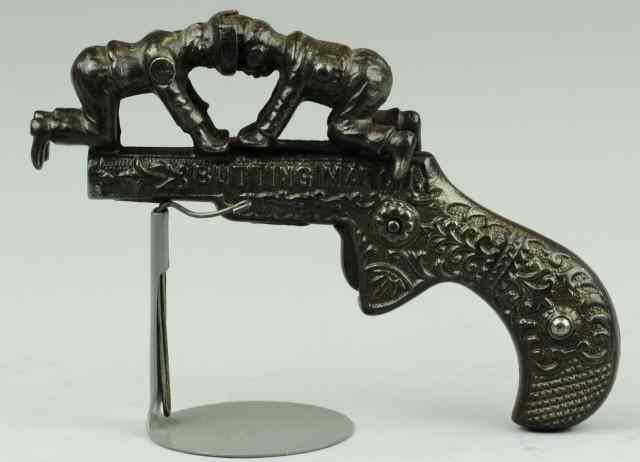 Appraisal: IVES BUTTING MATCH ANIMATED TOY CAP GUN C cast iron