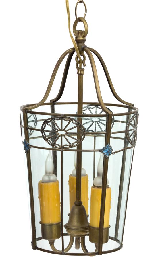 Appraisal: Sale Lot A Regency Style Gilt Metal and Glass Three-Light