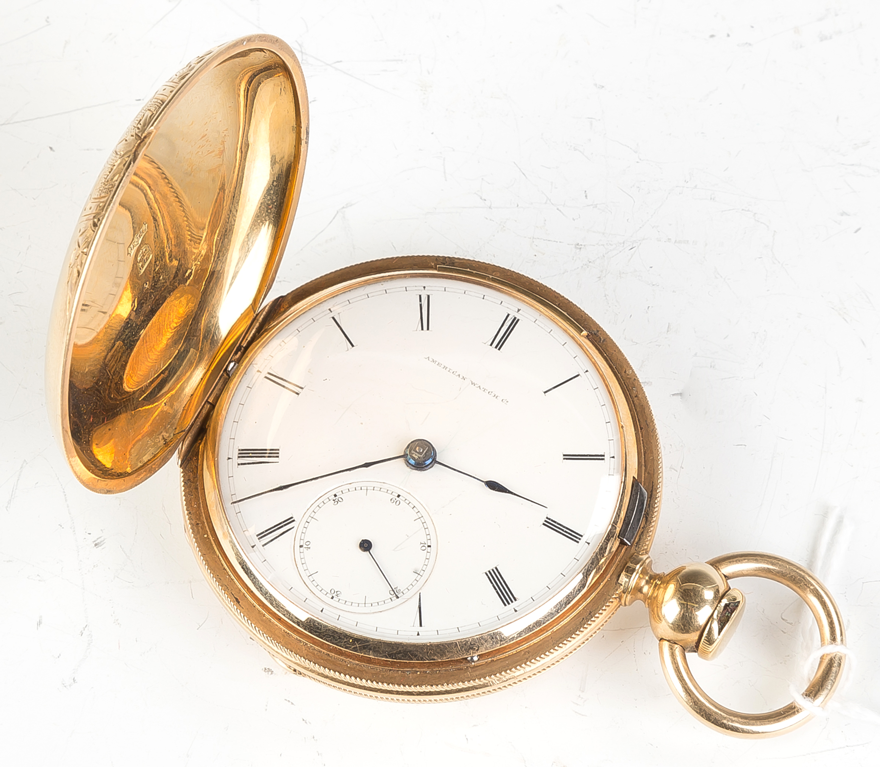 Appraisal: American Watch Co K Gold Hunters Case Pocket Watch Key