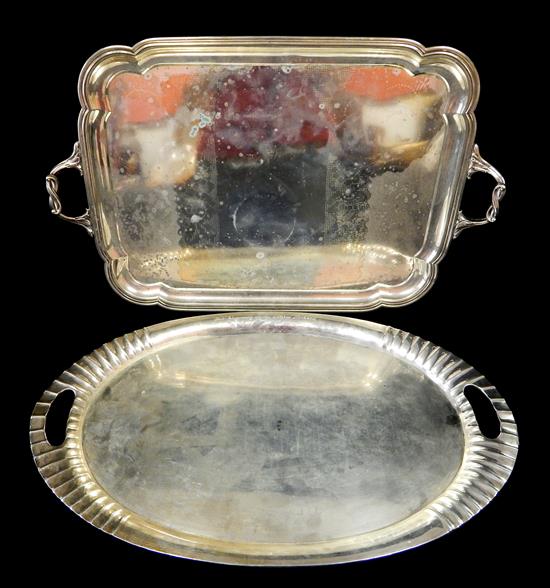 Appraisal: Two Continental th th C silver trays mid- th C