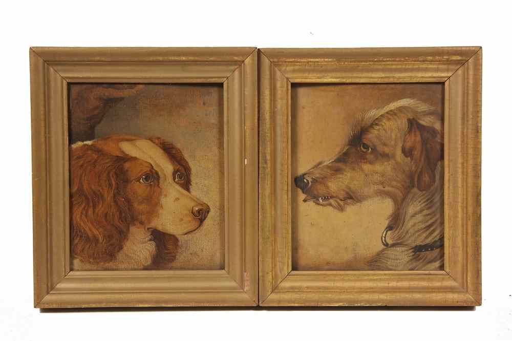 Appraisal: PR OOBS - Circa pair of dog bust portraits depicting