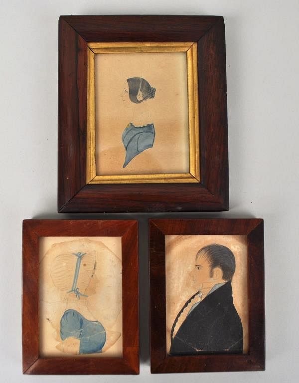 Appraisal: Group Three Early W C Portraits comprising Levi Nye Polly