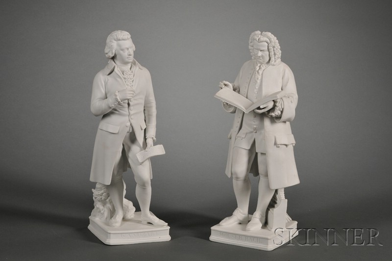 Appraisal: Two Continental Parian Porcelain Figures of Composers late th century