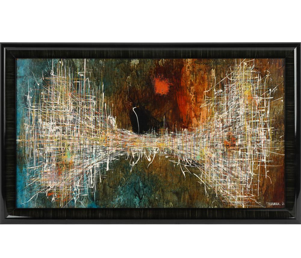 Appraisal: LEONARDO M NIERMAN B ABSTRACT oil on panel signed and