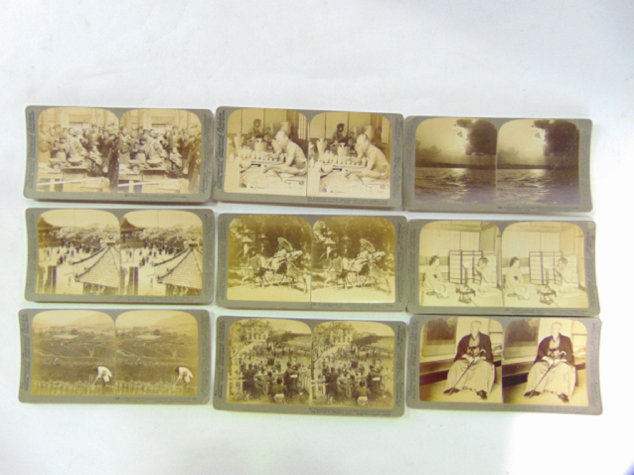 Appraisal: A collection of sixteen early photographic stereoscopic slides all depicting