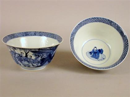 Appraisal: Pair of good Chinese blue and white bowls qing dynasty