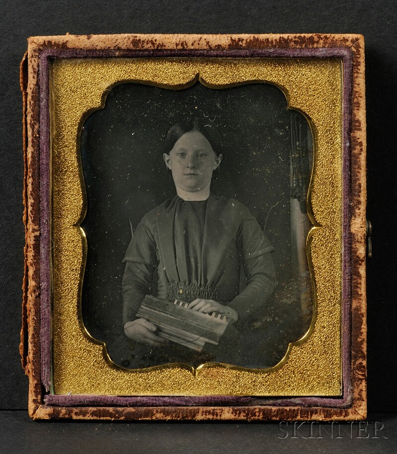 Appraisal: Sixth Plate Daguerreotype Portrait of a Girl with a Concertina