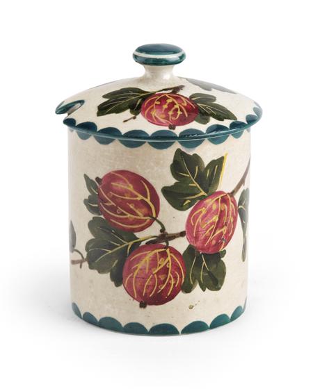 Appraisal: WEMYSS MEDIUM PRESERVE JAR COVER EARLY TH CENTURY decorated with