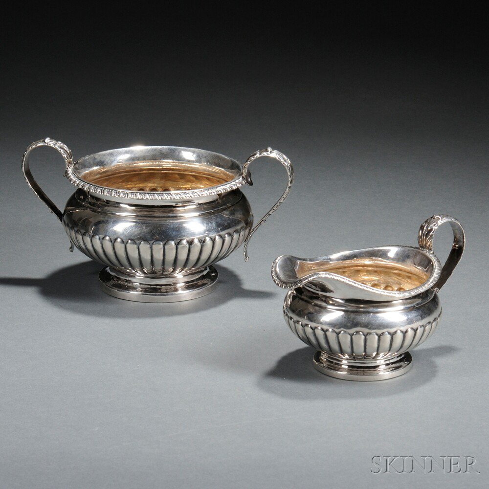 Appraisal: George III IV Sterling Silver Creamer and Sugar London each