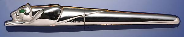 Appraisal: CARTIER Silver Panth re de Cartier fountain pen This pen