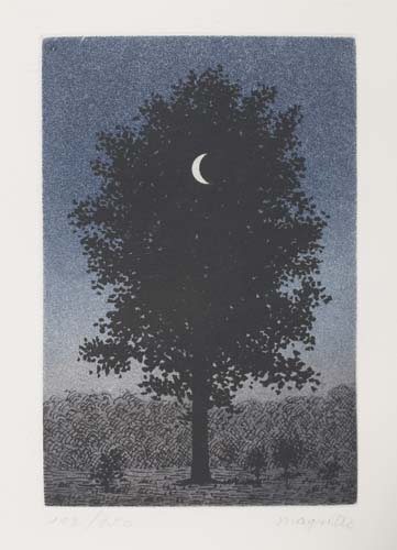 Appraisal: REN MAGRITTE Le Septembre Color etching on Japon nacr x