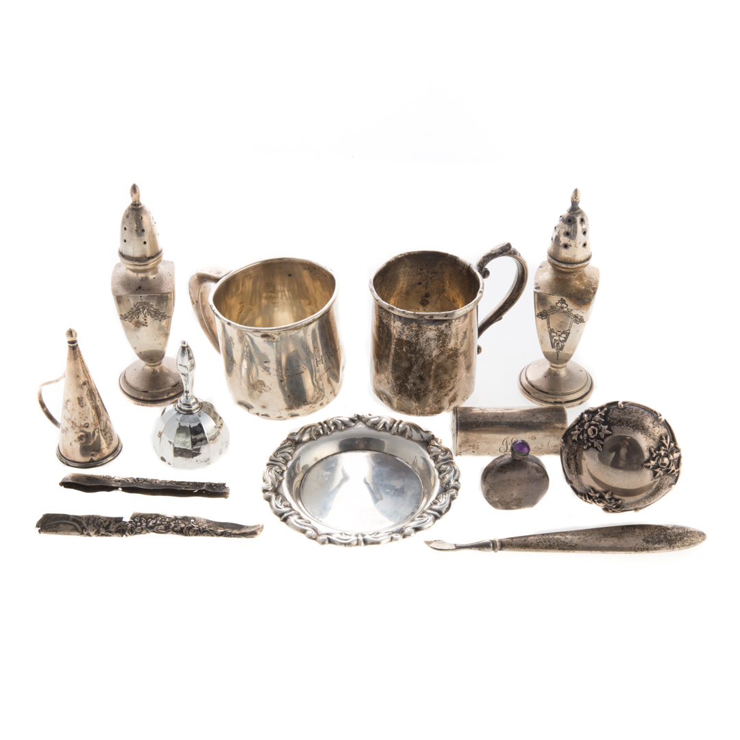 Appraisal: Amer Cont silver tableware other items items comprising Stieff salt